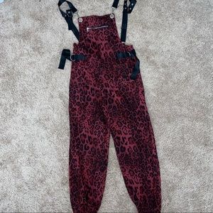 Cheetah print overalls